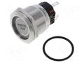 Switch: vandal resistant; Pos: 2; SPDT; 1A/220VAC; IP65; ON-ON; red ONPOW 6122F11ZER24VS