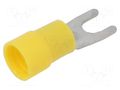 Tip: fork; M4; 4÷6mm2; crimped; for cable; insulated; tinned; yellow ERKO KNE-4-6/100