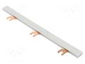 Busbar; 16mm2; Poles: 4; Urated: 400V; fork; Pitch: 18mm; L: 210mm; PVC PAWBOL E.4416/12DW