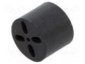 Spacer sleeve; LED; Øout: 6.5mm; ØLED: 5mm; L: 5.08mm; black; UL94V-0 BIVAR ELM3-200