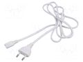 Cable; 2x0.75mm2; CEE 7/16 (C) plug,IEC C7 female; PVC; 1.8m SUNNY SUNNY-C7E18-WH