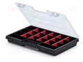 Container: collective; with partitions; black; 290x195x35mm KISTENBERG KNO30204