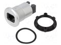 Adapter; RJ45 socket,both sides; Body: silver; Thread: M22; 1÷10mm ONPOW RJ45C-02