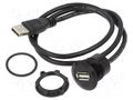 Adapter cable; USB A socket,USB A plug; USB 2.0; Len: 0.6m ONPOW USB-19-BK