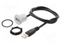 Adapter cable; USB A socket,USB A plug; USB 2.0; Len: 0.6m ONPOW USB-19C