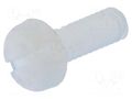 Screw; M2x6; 0.4; Head: cheese head; slotted; 0.6mm; polyamide DREMEC DR8G204M2X6