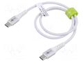 Cable; USB 2.0; USB C plug,both sides; 0.5m; white; 0.48Gbps; 60W Goobay GOOBAY-70192