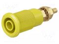 Connector: 4mm banana; socket; 32A; yellow; gold-plated STÄUBLI BI-SLB4-G-24