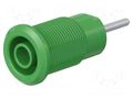 Connector: 4mm banana; socket; 24A; 1kV; green; nickel plated STÄUBLI BI-SLB4-R/N-25