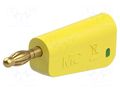Connector: 4mm banana; plug; 19A; 30VAC; 60VDC; yellow-green; 1mm2 STÄUBLI LM-4A-30-20