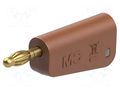 Connector: 4mm banana; plug; 32A; brown; gold-plated STÄUBLI LM-4A-39-27