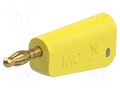 Connector: 4mm banana; plug; 32A; yellow; gold-plated STÄUBLI LQ-4A-39-24