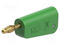 Connector: 4mm banana; plug; 32A; green; gold-plated STÄUBLI LQ-4A-39-25