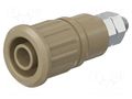 Connector: 4mm banana; socket; 32A; 1kV; brown; nickel plated STÄUBLI SEB4-GK/N-27