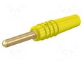 Connector: 2mm banana; plug; 10A; 30VAC; 60VDC; yellow; gold-plated STÄUBLI SLS2-S-24