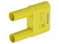 Connector: 4mm banana; stackable safety shunt; 32A; yellow STÄUBLI SKS-4N-19-24