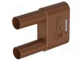 Connector: 4mm banana; stackable safety shunt; 32A; brown STÄUBLI SKS-4N-19-27