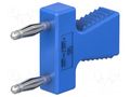 Connector: 2mm banana; stackable safety shunt; blue; 10A; 30.4mm STÄUBLI KS2-12L/N-23