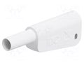 Connector: 4mm banana; 32A; 1kV; white; gold-plated; screw STÄUBLI SLM-4A-46-29