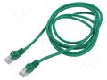 Patch cord; RJ45 plug,both sides; U/UTP; 5e; stranded; CCA; PVC LANBERG PCU5-20CC-0200-G