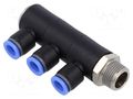 Plug-in distributor; -0.95÷15bar; nickel plated brass,PBT PNEUMAT 165.038-8