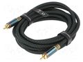 Cable; RCA plug,both sides; 3m; Plating: gold-plated; black VENTION BCTGI