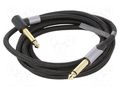 Cable; Jack 6,35mm plug,Jack 6.35mm angled plug; 2m; black VENTION BKEHH