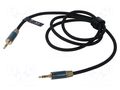 Cable; Jack 3.5mm 3pin angled plug,both sides; 1m; textile VENTION BAYGF