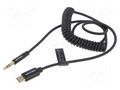 Cable; Jack 3.5mm 3pin plug,USB C plug; gold-plated; 1m; black VENTION BGABF