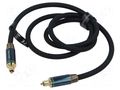 Cable; Toslink plug,both sides; 1m; Plating: gold-plated; black VENTION BKBGF