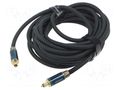 Cable; Toslink plug,both sides; 5m; Plating: gold-plated; black VENTION BKBGJ