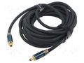Cable; Toslink plug,both sides; 5m; Plating: gold-plated; black VENTION BKBGJ