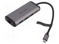 Hub USB; USB 3.0; grey; Number of ports: 8; 0.15m; ABS,aluminium VENTION CNDHB