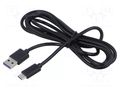 Cable; USB 2.0; USB A plug,USB C plug; 1.5m; black; PVC; 60W; 3A SUNNY ECUAUCRC15