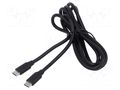 Cable; USB 2.0; USB C plug,both sides; 1.5m; black; PVC; 60W; 4.6A SUNNY ECUCUCRC15