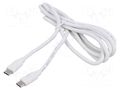 Cable; USB 2.0; USB C plug,both sides; 1.5m; white; PVC; 60W; 4.6A SUNNY ECUCUCRC15AW