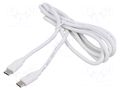 Cable; USB 2.0; USB C plug,both sides; 1.5m; white; PVC; 60W; 4.6A SUNNY ECUCUCRC15AW