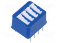 Switch: DIP-SWITCH; Poles number: 4; OFF-ON; Pos: 2; -25÷70°C; THT TE Connectivity 5435640-2