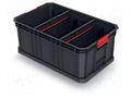 Container: cuvette; with partitions; black; 520x329x210mm; 50kg KISTENBERG KMS553520S