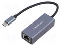 USB to Ethernet adapter; USB 3.1; PnP; grey; 0.18m; aluminium QOLTEC QOLTEC-50352