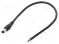 Cable; 2x0.5mm2; DC 5,5/2,1 plug; straight; black; 0.25m; -20÷80°C POS POSDC-Y-P21S-0.25