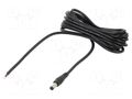 Cable; 2x0.5mm2; DC 5,5/2,1 plug; straight; black; 3m; -20÷80°C POS POSDC-Y-P21S-3.0