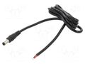 Cable; 2x0.5mm2; DC 5,5/2,5 plug; straight; black; 1m; -20÷80°C POS POSDC-Y-P25S-1.0