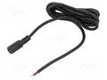 Cable; 2x0.5mm2; wires,DC 5,5/2,1 socket; straight; black; 1.5m POS POSDC-Y-S21-1.5