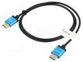 Cable; HDMI plug,both sides; PVC; HDMI 2.0,slim; Len: 1m; black LANBERG CA-HDMI22CU-0010BK