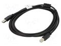 Cable; USB 2.0; USB A plug,USB B plug; gold-plated; 3m; black LANBERG CA-USBA11CC-0030BK