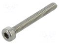 Screw; M2x16; 0.4; Head: cheese head; hex key; HEX 1.5mm; DIN 912 BOSSARD B2X16/BN612