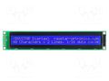 Display: LCD; alphanumeric; STN Negative; 40x2; blue; LED; PIN: 16 RAYSTAR OPTRONICS RC4002A-BIW-JSX
