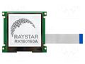 Display: LCD; graphical; 160x160; COG,FSTN Positive; LED; PIN: 18 RAYSTAR OPTRONICS RX160160A-FHW