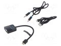Converter; 0.15m; black; Support: Full HD 1080p; black; ABS VENTION AGABB